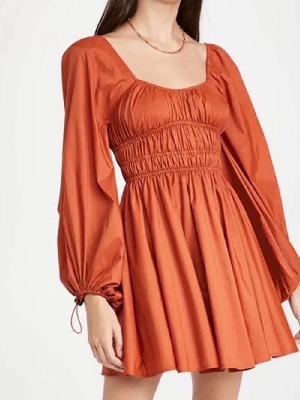 STAUD Bow Puff Sleeve Dress - Size 12